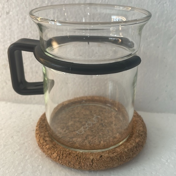 Vintage Bodum coffee glasses cork coasters bistro sugar creamer spoons Jorgensen - Picture 10 of 16